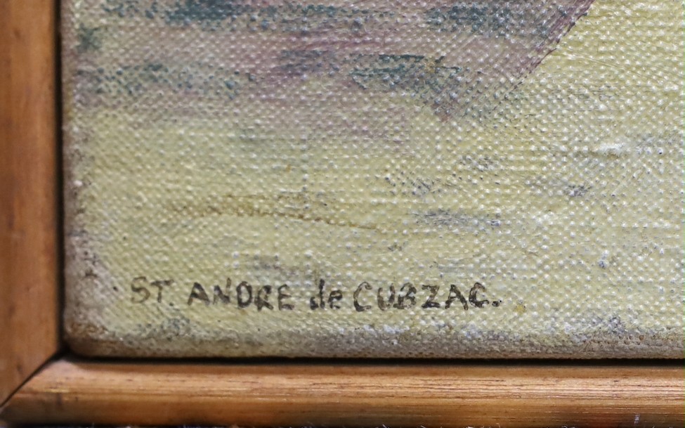 E. W. Allen, oil on canvas, St Andre de Curzac, signed and dated 1958, 64 x 76cm